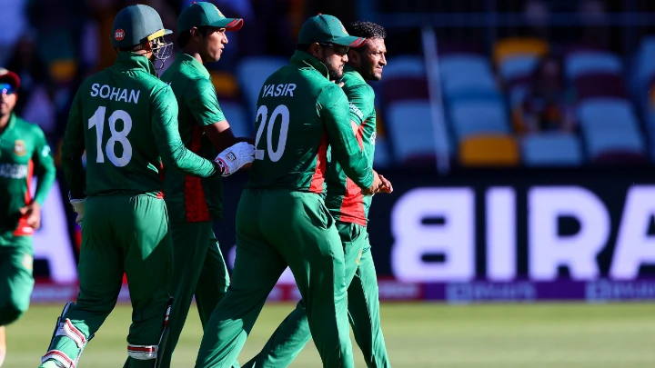 Bangladesh players celebrate. Photo: AFP