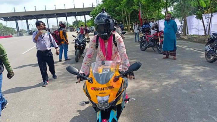 First women motorcyclist to cross Padma Bridge 