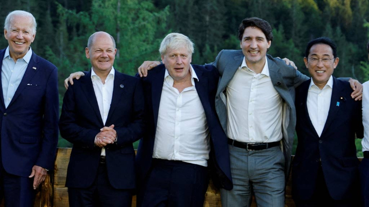 G-7 leaders pledge to raise $600 billion to finance needed infrastructure in developing countries 