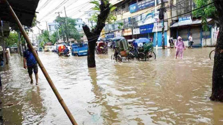 After weeklong heat wave swept over Sylhet, only 1.5 hours of rain left several parts 