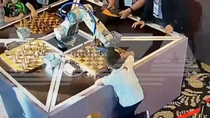 Robot fractures 7-year-old boy's finger during a chess tournament in Moscow 