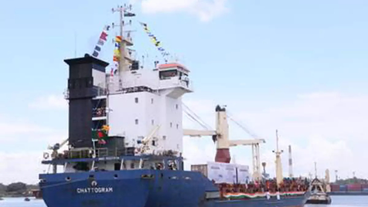 First trial run cargo ship from India arrives at Mongla Port