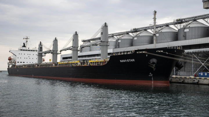 First shipment of Ukrainian grain leaves the port of Odessa 