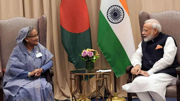 Prime minister Sheikh Hasina and Indian prime minister Narendra Modi hold a meeting at the Bilateral Meeting Room of the Lotte New York Palace Hotel on 27 September 2019.File photo