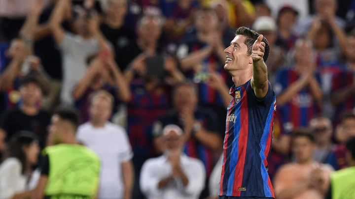 Robert Lewandowski scored his sixth Champions League hat-trick in Barcelona's rout of Viktoria Plzen Josep LAGO AFP