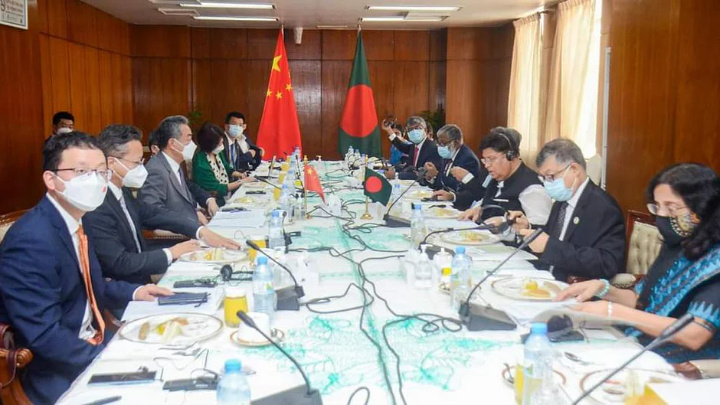 A meeting between foreign minister AK Abdul Momen and his Chinese counterpart Wang Yi was held in Dhaka on 7 AugustBSS