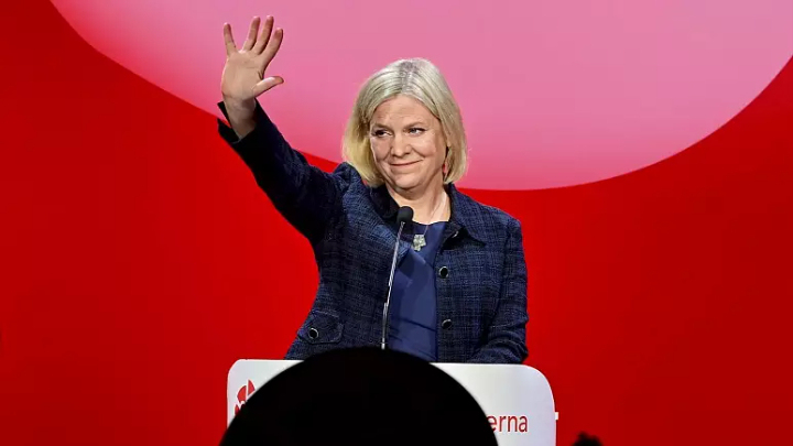 Sweden's Prime Minister and Social Democratic party leader Magdalena Andersson, 11 September 2022   -   Copyright  Jonas Ekströmer / TT News Agency via AP