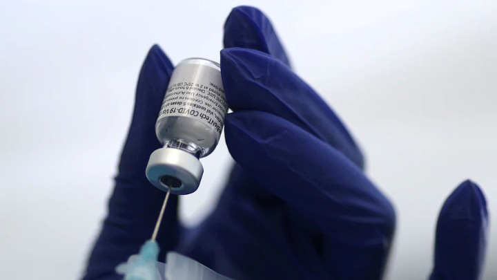 A syringe and a vial of Covid-19 vaccineFile photo
