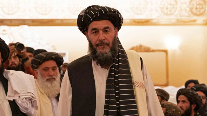 Bashar Noorzai, a warlord and Taliban associate attends press event at the Intercontinental Hotel in Kabul on September 19, 2022.-AFP