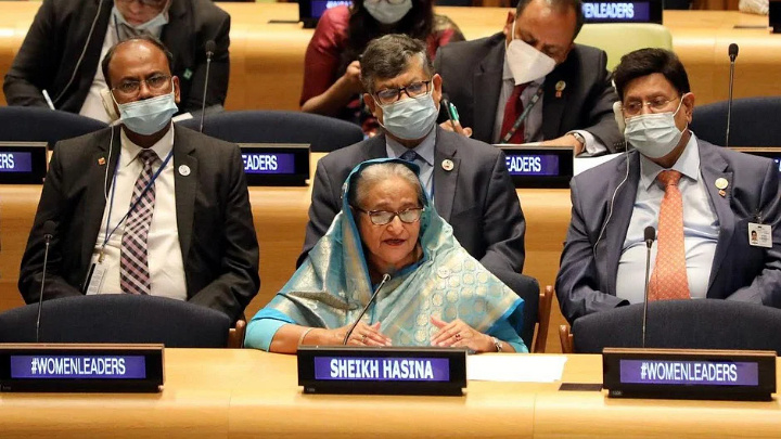PM Hasina emphasizes the participation of women in decision-making.