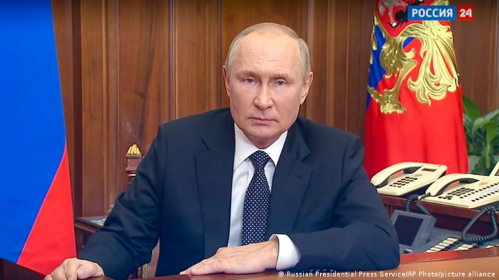 Russian President Vladimir Putin addresses the nation in Moscow