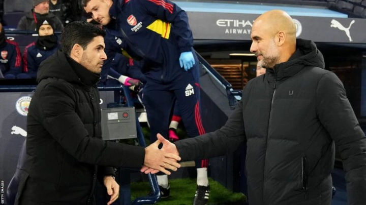 Mikel Arteta (left) was appointed Arsenal manager in 2019 after three years as Manchester City assistant under Pep Guardiola (right)