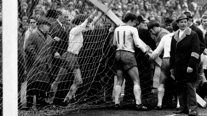 The broken goal at Bökelberg Stadium is one of the iconic moments from the 60-year history of the Bundesliga