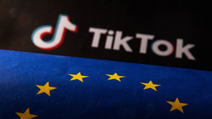 EU flag and TikTok logo are seen in this illustration taken, June 2, 2023. REUTERS/Dado Ruvic/Illustration/File Photo