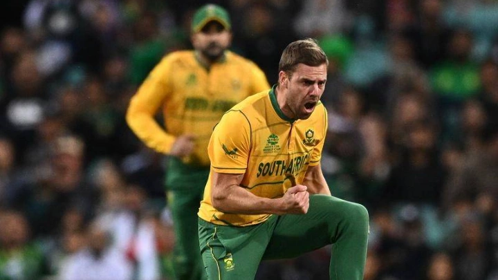 South Africa's Anrich Nortje in action against Australia on September 09, 2023. Photo: Reuters