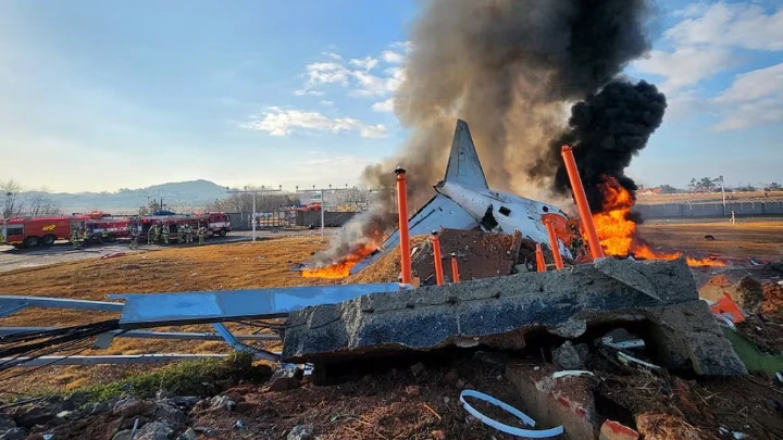 At least 85 dead, two crew rescued in fiery South Korea airliner crash