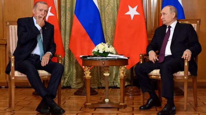 Russian President Vladimir Putin attends a meeting with Turkish President Tayyip Erdogan in Sochi, Russia, September 4, 2023. Sputnik/Sergei Guneev/Pool via REUTERS/File Photo 