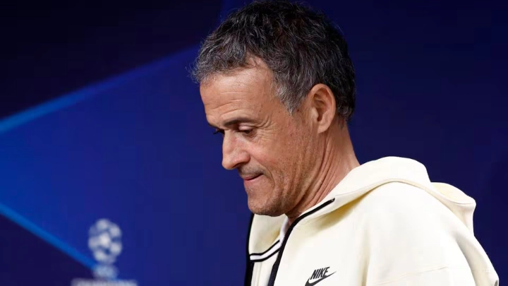 Soccer Football - Champions League - Paris St Germain Press Conference - Reale Arena, San Sebastian, Spain - March 4, 2024 Paris St Germain coach Luis Enrique before the press conference REUTERS/Juan Medina