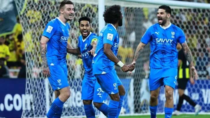 Second-half goals from Yasser Al-Shahrani (right) and Brazilian winger Malcom sealed the win for Al Ittihad at King Abdullah Sports City, Jeddah, Saudi Arabia [Reuters]