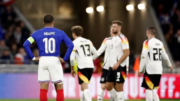 Soccer Football - International Friendly - France v Germany - Groupama Stadium, Lyon, France - March 23, 2024 France's Kylian Mbappe looks dejected after the match REUTERS/Benoit Tessier