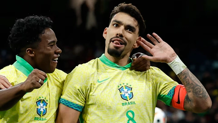 Brazil fight back to draw 3-3 with Spain in friendly Brazil's Lucas Paqueta scored a penalty deep in added time to rescue a fortunate 3-3 draw with Spain in an ill-tempered friendly at the Santiago Bernabeu stadium on Tuesday. The hosts dominated proceedings early on and youngsters Lamine Yamal and Nico Williams were a constant menace running in the channels. It was the 16-year-old Yamal who earned Spain a contentious penalty in the 12th minute as he went down under a challenge from Joao Gomes after fine individual play on the right wing.