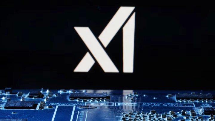 xAI logo is seen near computer motherboard in this illustration taken January 8, 2024. REUTERS/Dado Ruvic/Illustration/File Photo