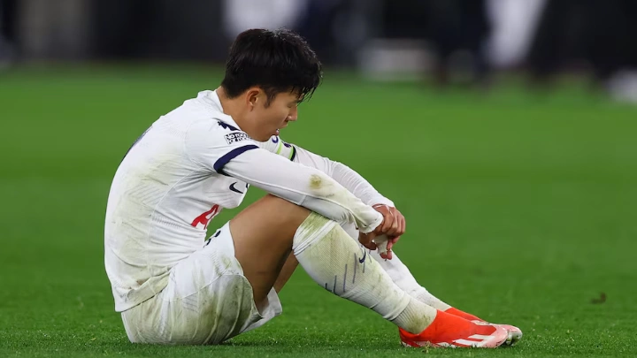 Soccer Football - Premier League - West Ham United v Tottenham Hotspur - London Stadium, London, Britain - April 2, 2024 Tottenham Hotspur's Son Heung-min looks dejected after the match Action Images via Reuters/Matthew Childs