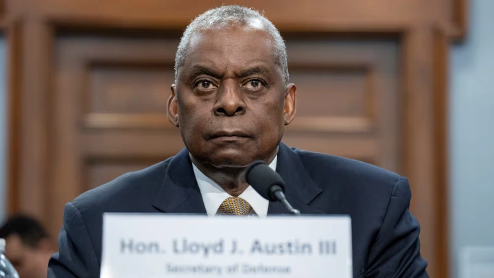 U.S. Defense Secretary Lloyd Austin and the Chairman of the Joint Chiefs of Staff General Charles Brown, Jr. [not pictured) testify before a House Appropriations Defense Subcommittee hearing on U.S. President Biden's proposed budget request for the Department of Defense on Capitol Hill in Washington, U.S., April 17, 2024. REUTERS/Ken Cedeno./File Photo