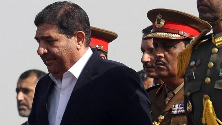 File image: Iran's First Vice President Mohammad Mokhber welcomes Oman's Sultan Haitham bin Tariq (not pictured) upon his arrival at Mehrabad Airport in Tehran, Iran, on May 28, 2023. Photo: Majid Asgaripour/West Asia News Agency/Reuters