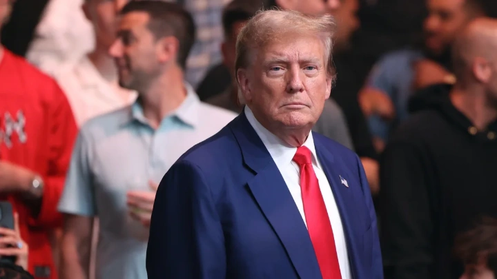Former U.S. President Donald Trump attends UFC 302 at Prudential Center on June 01, 2024 in Newark, New Jersey. Luke Hales/Getty Images